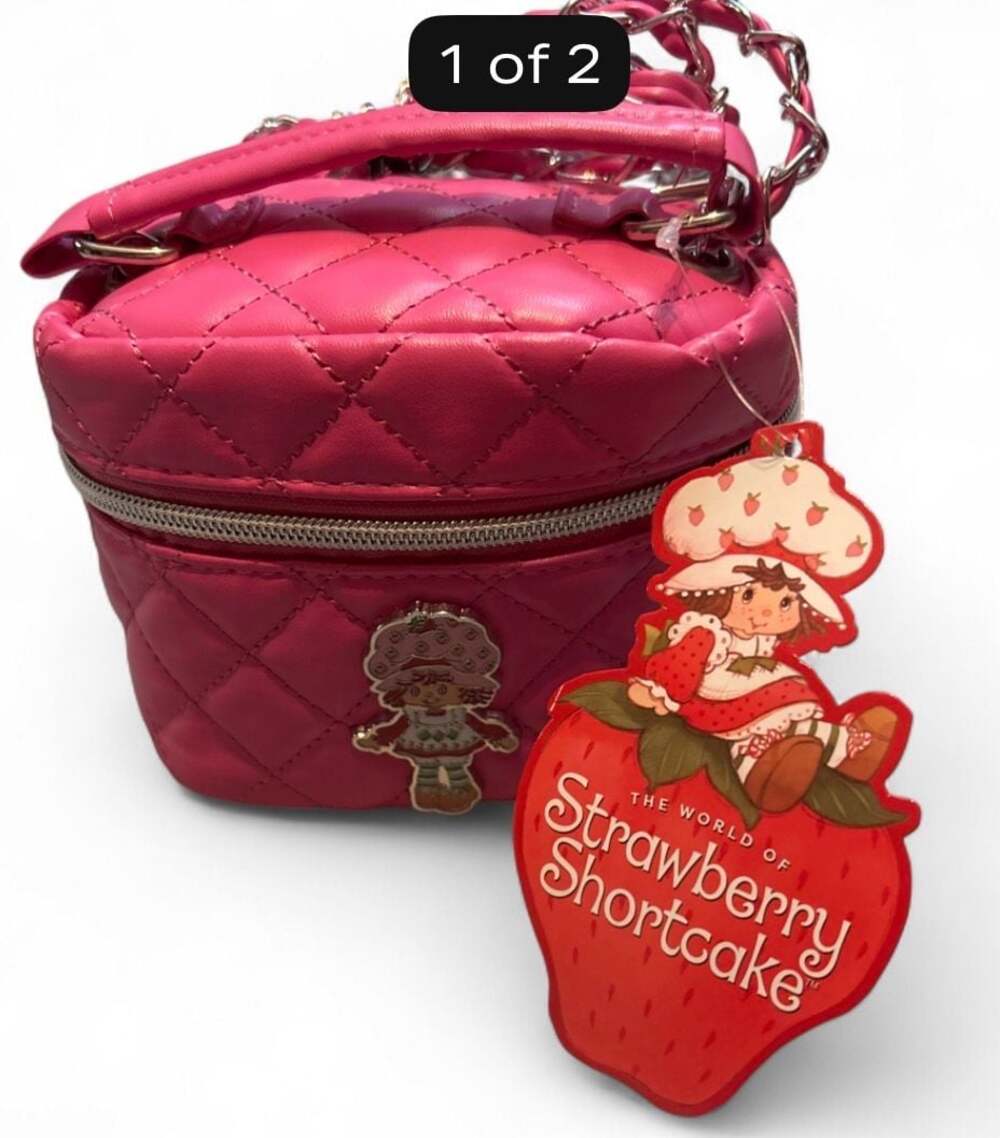Strawberry Shortcake Quilted Faux Leather Mini Vanity Crossbody Bag